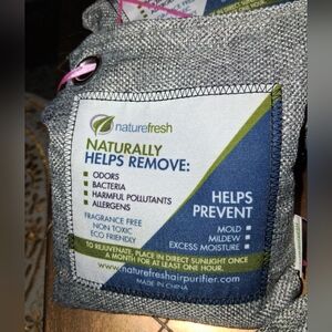 Naturefresh Bamboo Air Purifier Bags X5 Fragrance free, chemical free.